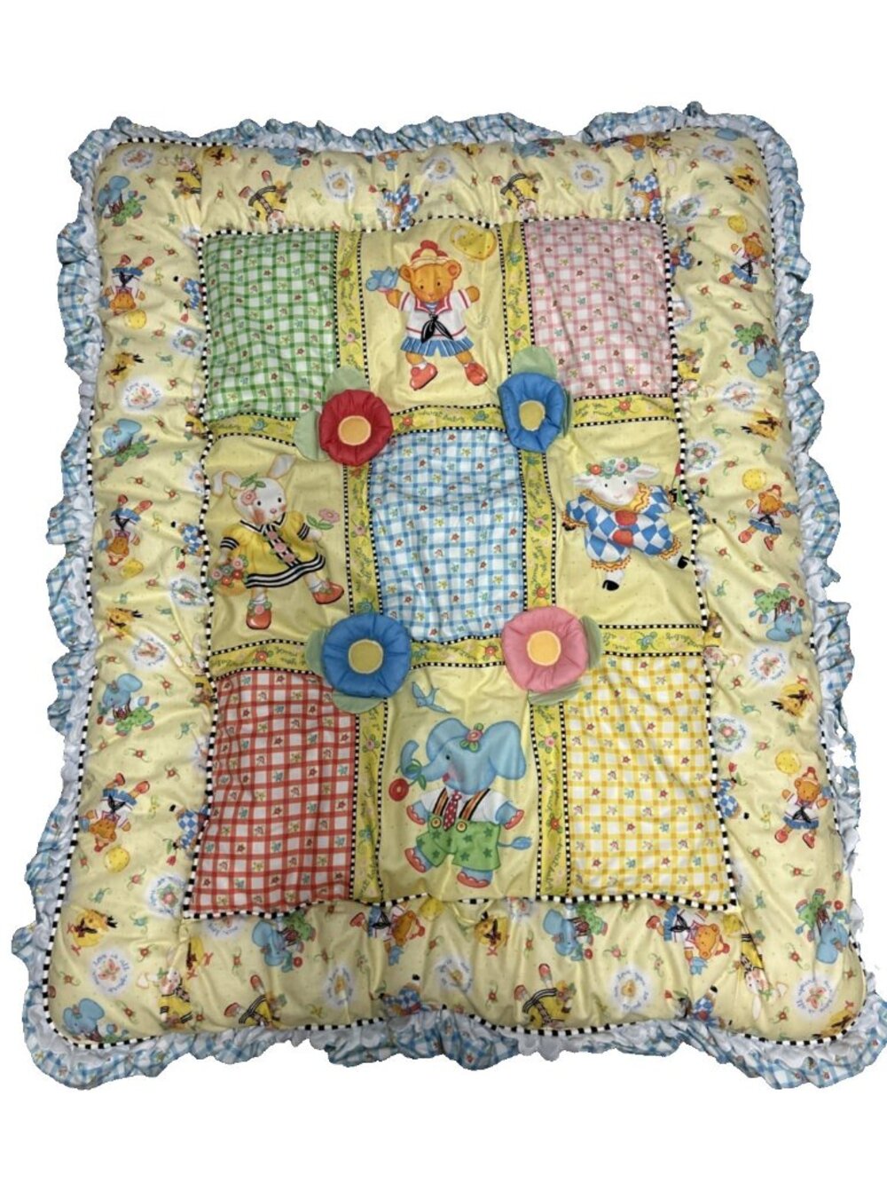 Vintage Baby Blanket Baby And Me! By Mary Engelbreit Quilt Elephant Bear Lamb